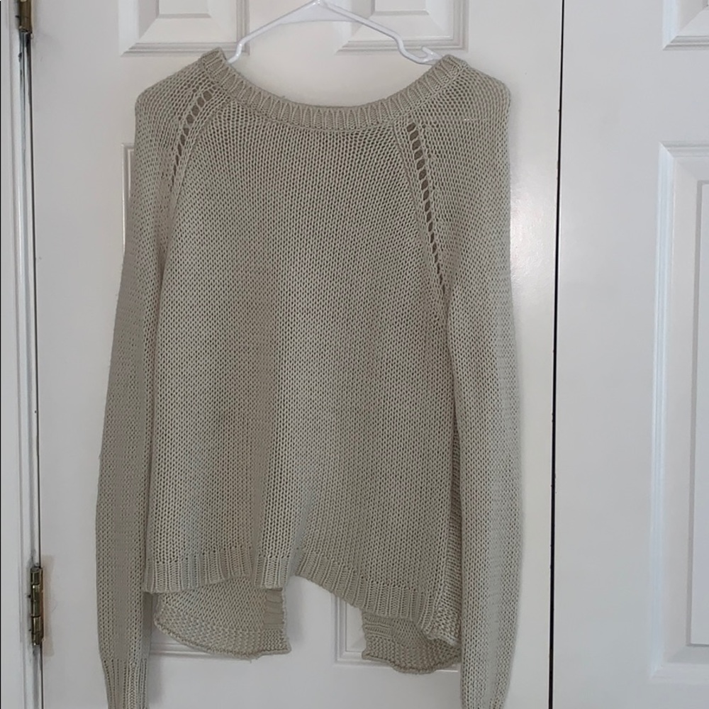 Cream open back sweater